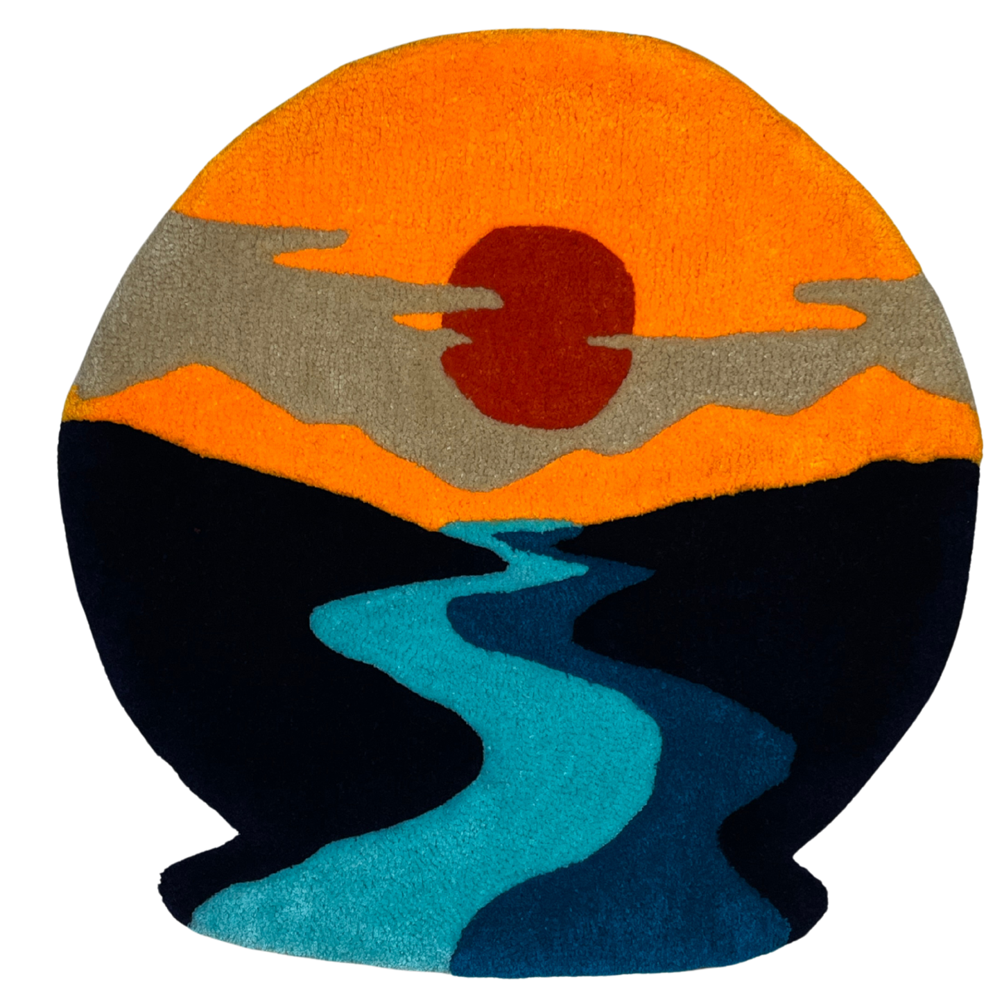 Zonsondergang boven rivier